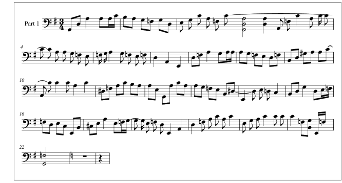Clean typeset musical notation across five systems, rendered from the MusicXML file generated by the system for the handwritten input.